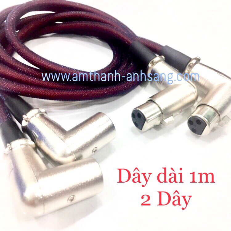 dây tín hiệu âm thanh Jack canon đực cái cong 02 dây zắc canon rắc âm thanh canon cong đực cái