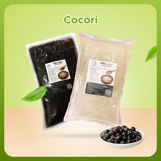Trân Châu 3Q Trắng Giòn 2kg 2 Vị Trân Châu Đen và Thạch Ngọc Trai COCORI