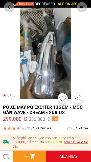 PÔ EXCITER 135 ÊM - MÓC GẮN WAVE - DREAM - SURIUS - JUPITER -