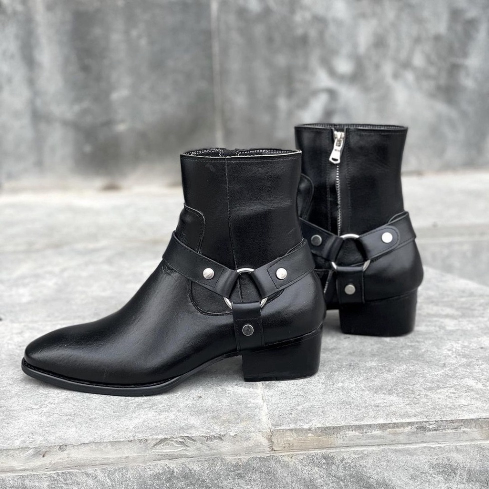 Harness Boots thời trang nam chất liệu da bò đế phíp độn 4.5cm | BigBuy360 - bigbuy360.vn