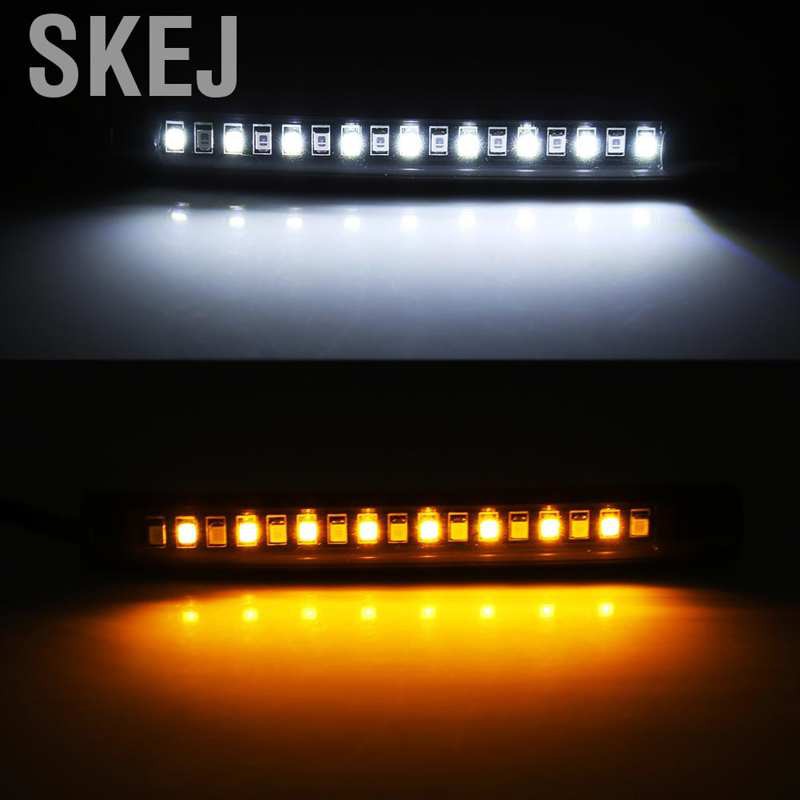 Set 2 Dải Đèn Led 17 Bóng Ánh Sáng Trắng / Vàng Đa Năng Dành Cho Ô Tô / Mô Tô