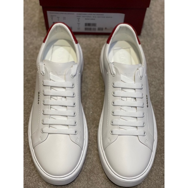 Giày thể thao nam gót đỏ thương hiệu Bally da thật cao cấp