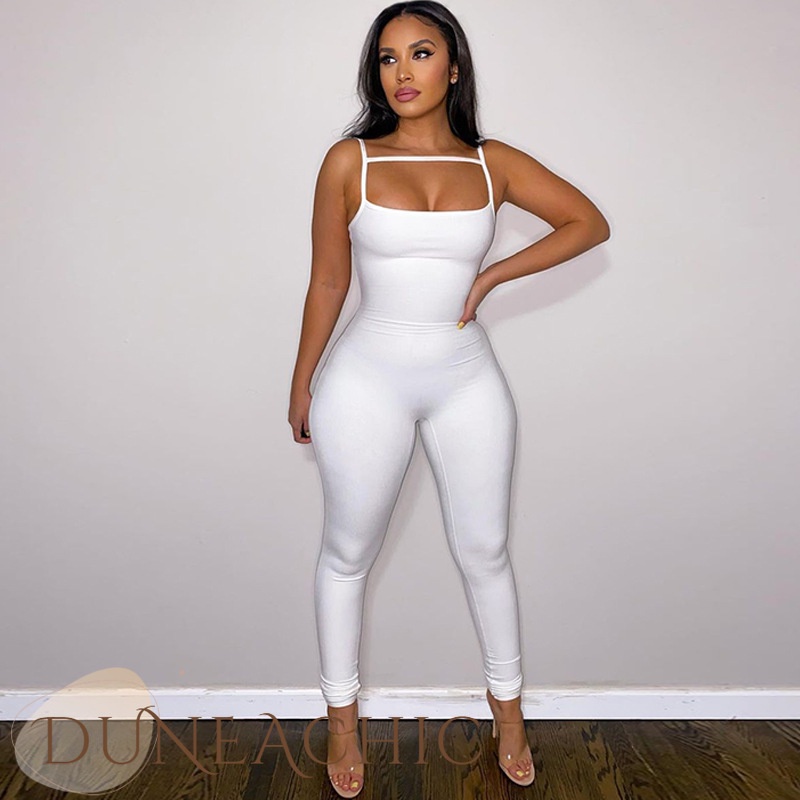 DUNEA Áo liền quần Màu Trơn Thiết Kế Hở Lưng Quyến Rũ