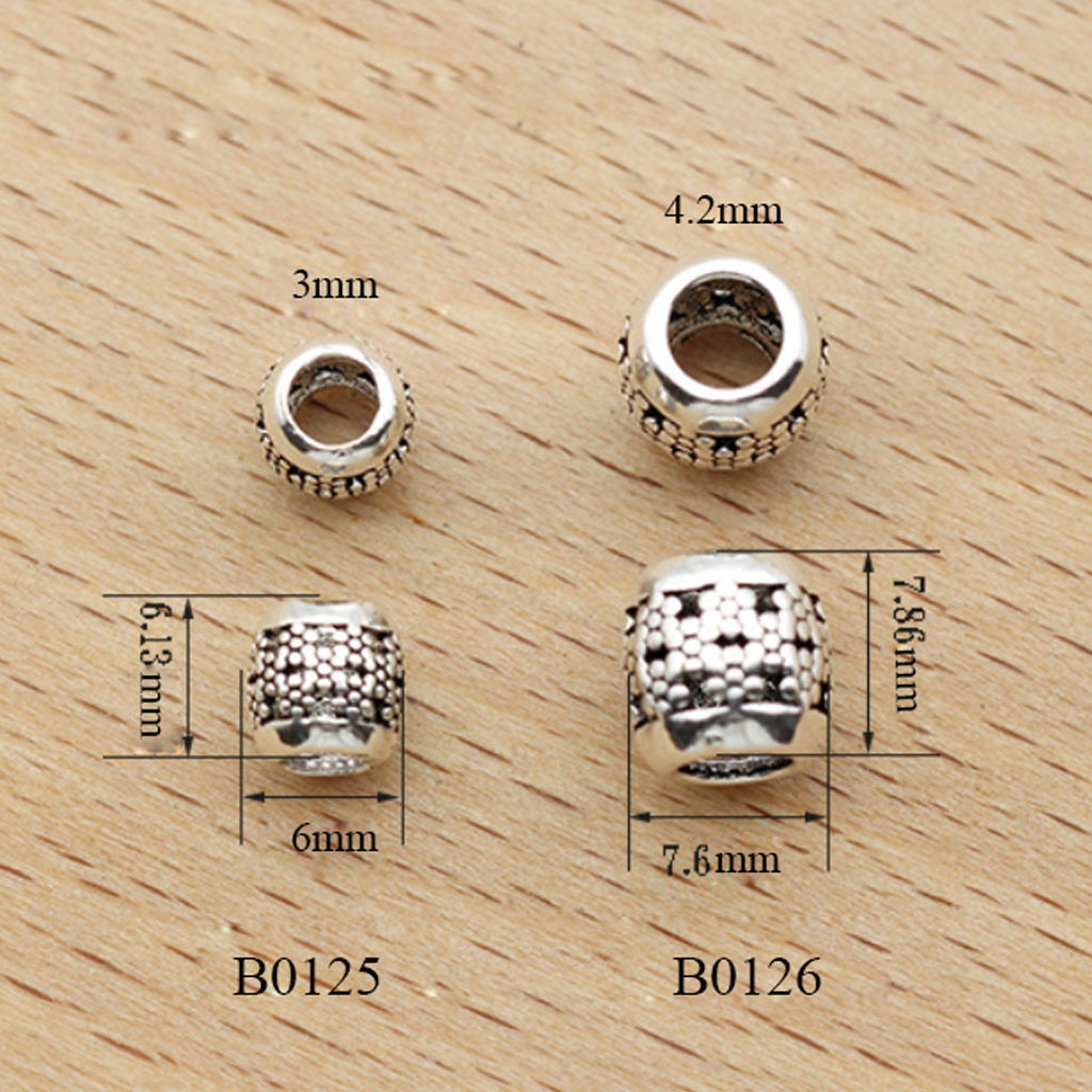 Phụ kiện Charm bạc Nối hình trụ nhỏ