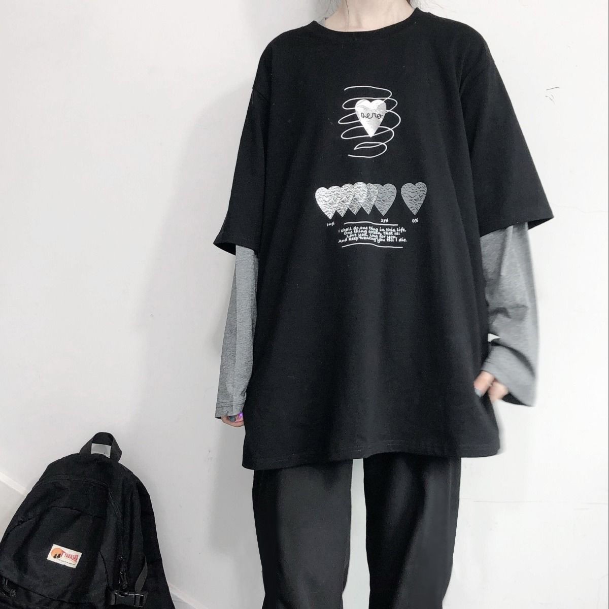 Áo Thun Tay Dài Kèm Quần Ống Rộng Cá Tính Cho Nữ | BigBuy360 - bigbuy360.vn