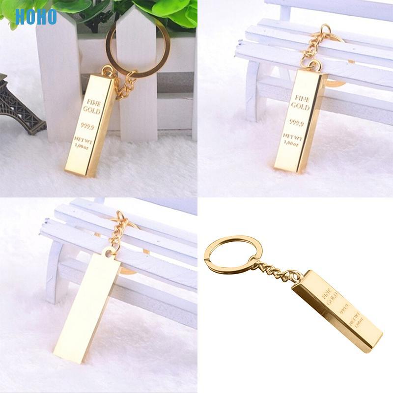 Móc Khóa Kim Loại Hình Thỏi Vàng
