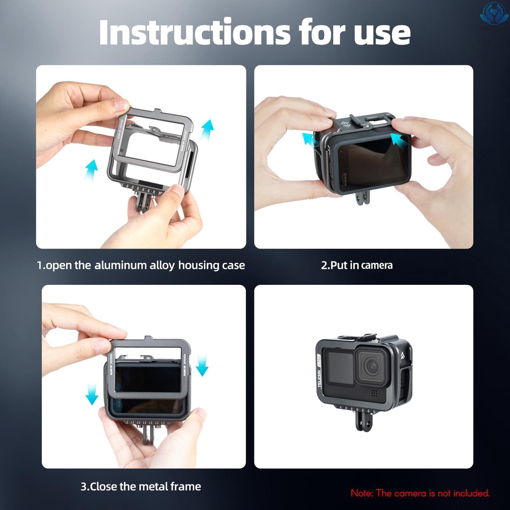 TELESIN Khung Hợp Kim Nhôm Gắn Máy Ảnh Gopro 9 | BigBuy360 - bigbuy360.vn