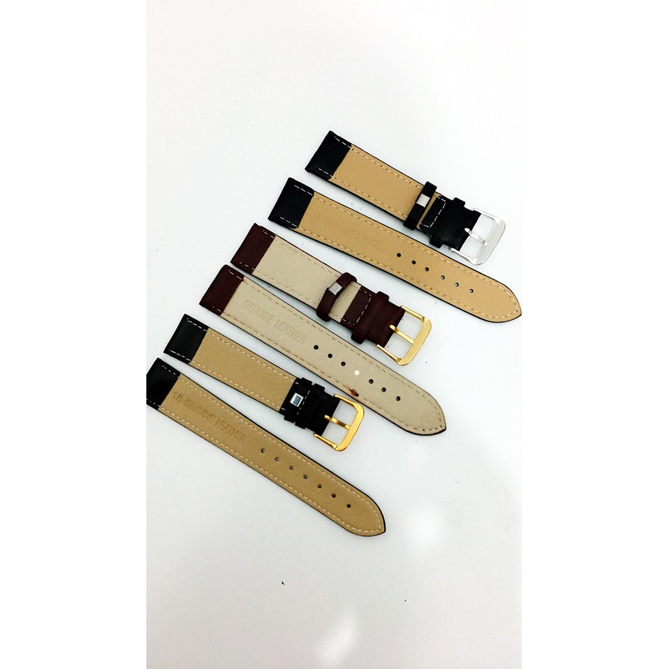 Dây da đồng hồ nam da trơn  kích thước 18mm,20mm,22mm | BigBuy360 - bigbuy360.vn