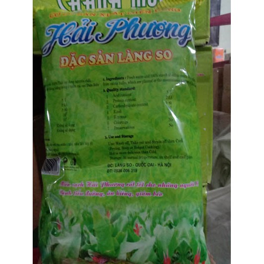 Miến làng so nhãn hiệu Hải Phương. Túi 0.5kg. Miến giòn - dai - không bị nát.