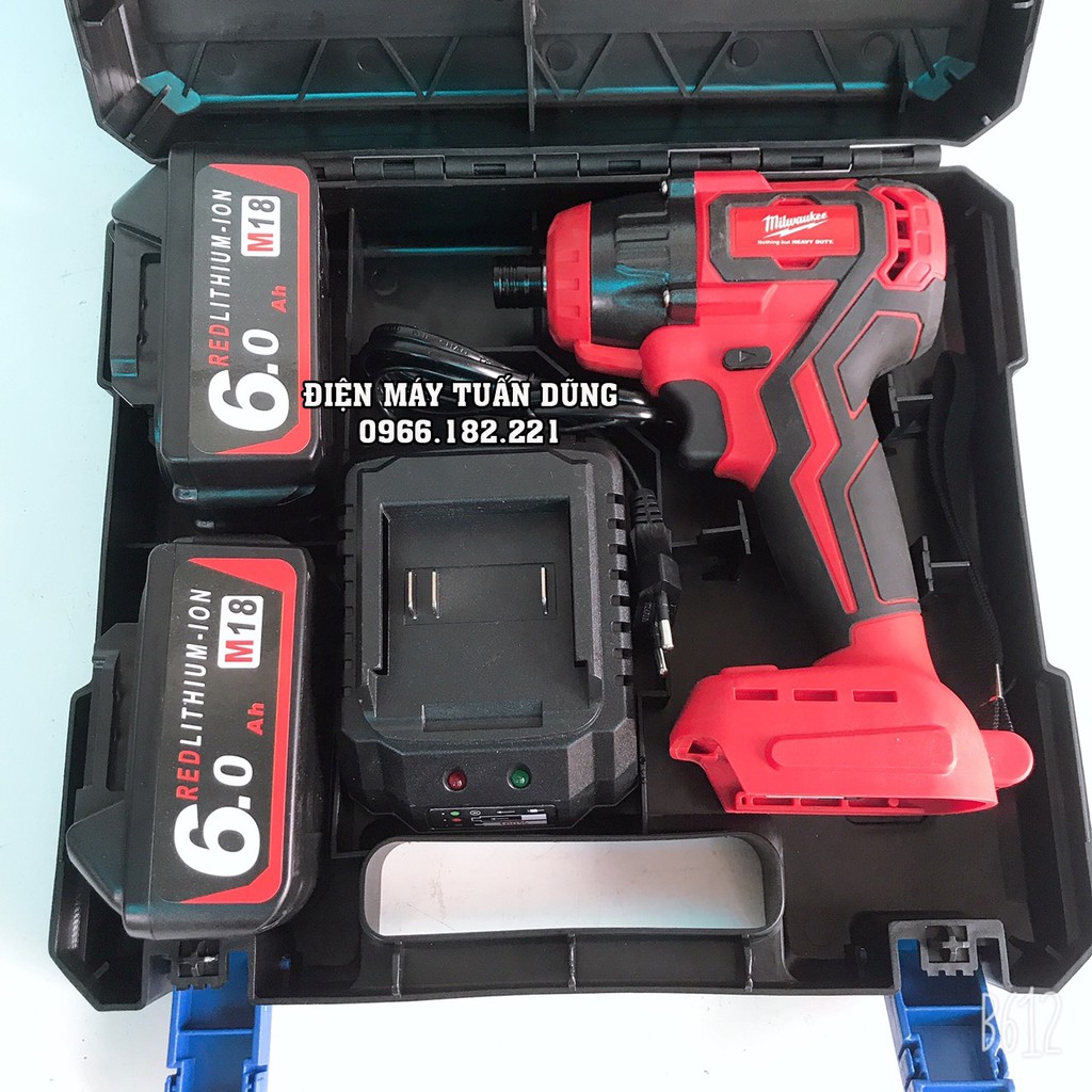 Máy chuyên bắt vít dùng pin Milwaukee 320NM Không chổi than có thể dùng khoan tường gạch KÈM 2 PIN