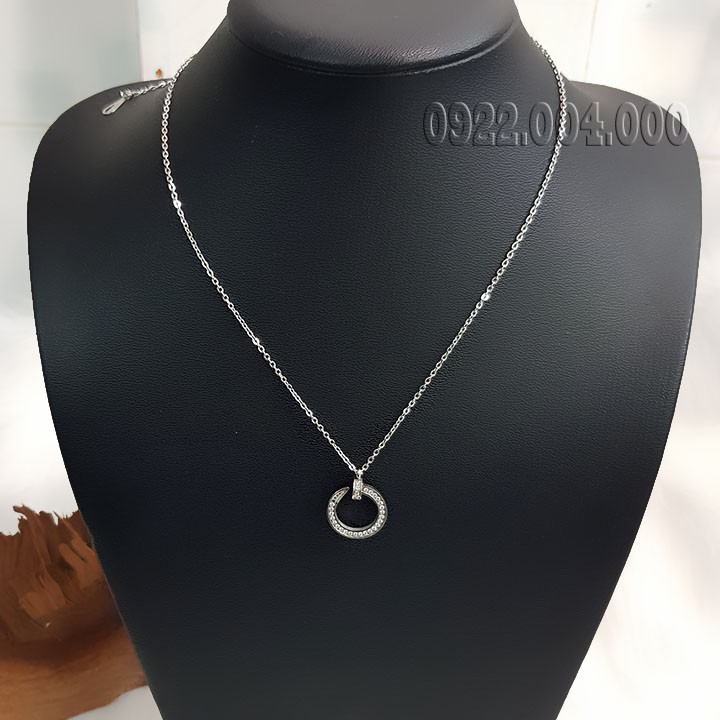 Dây chuyền nữ, dây chuyền đinh uốn cẩn đá nguyên vòng DE548.