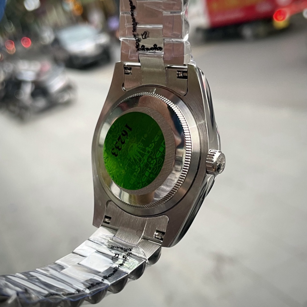 Đồng Hồ Nam RoLex DateJust Sapphire RA35 Mặt full đá Cọc giờ đính đá Máy cơ Automatic Nhật