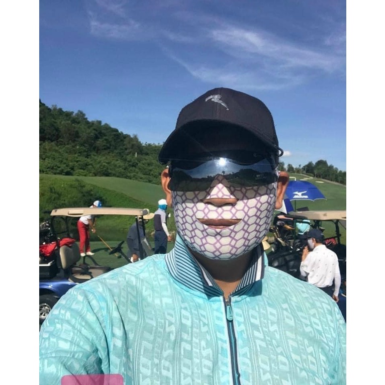 Mặt nạ golf nam nữ Collagen chống nắng dưỡng da mặt chơi golf nhập khẩu Hàn Quốc (Hộp 2 chiếc)