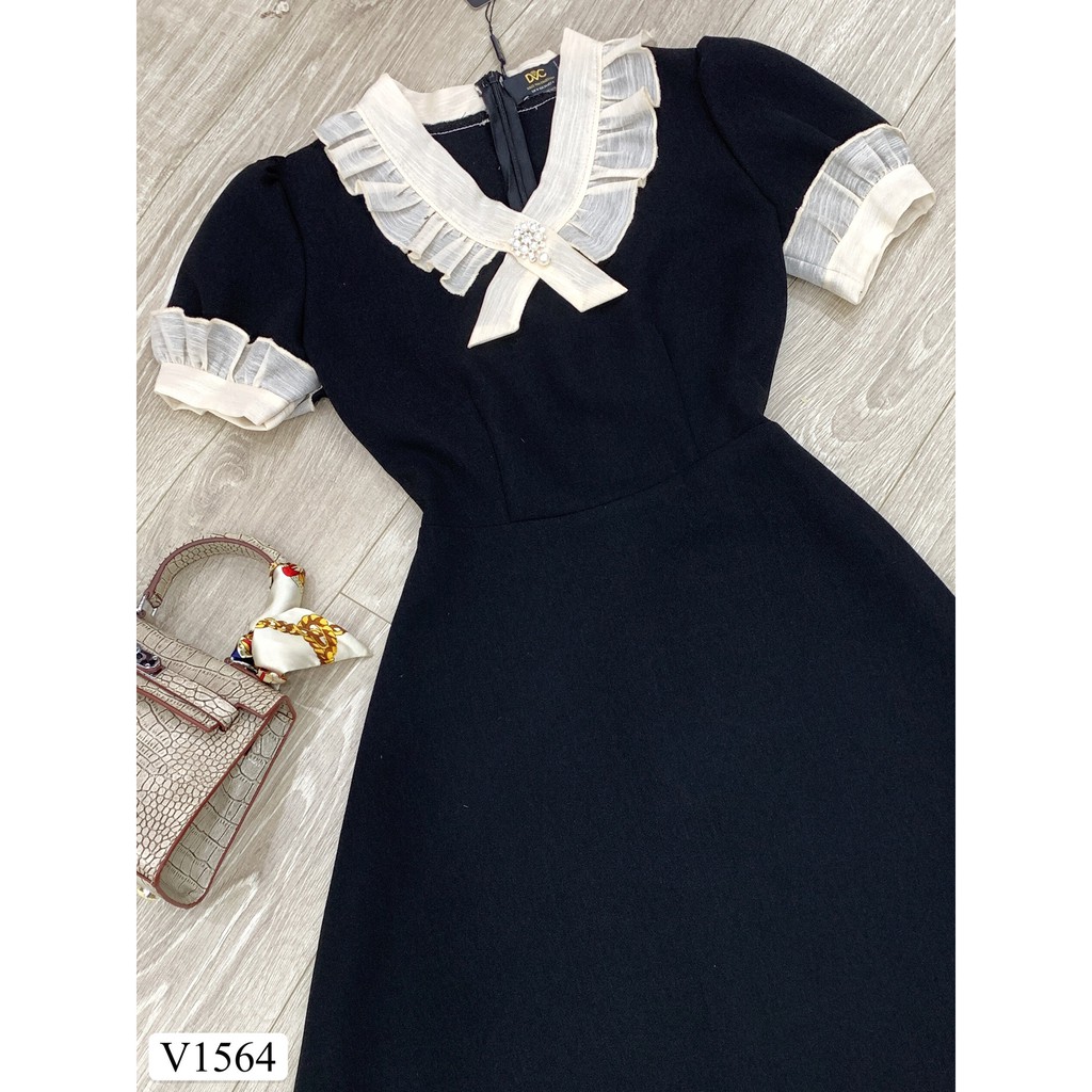 [Mã FAGREEN1505 giảm tới 30K đơn 99K] Váy đen xòe V1564 - Đẹp Shop DVC (Kèm ảnh thật trải sàn do shop tự chụp) | BigBuy360 - bigbuy360.vn