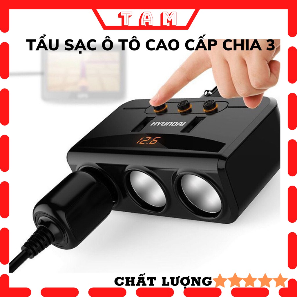 Chia tẩu 3 cổng dùng cho xe hơi chính hãng hyundai hy 29