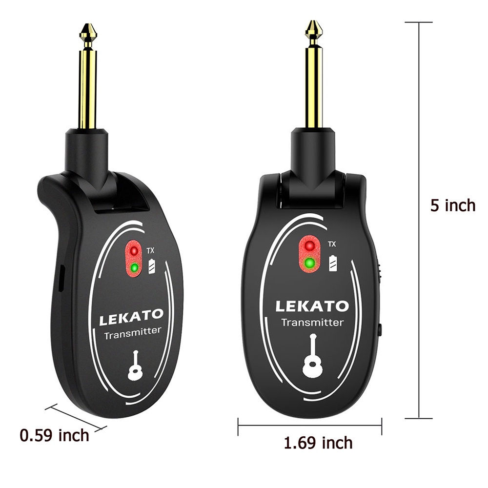 Thiết bị thu phát đàn guitar LEKATO hệ thống âm thanh không dây 2.4ghz 50m cho guitar bass/ vĩ cầm/ trống/ saxophone