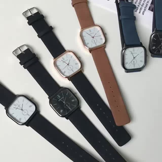 Đồng Hồ Nam Nữ Dây Da PU đeo tay thời trang mặt vuông | BigBuy360 - bigbuy360.vn