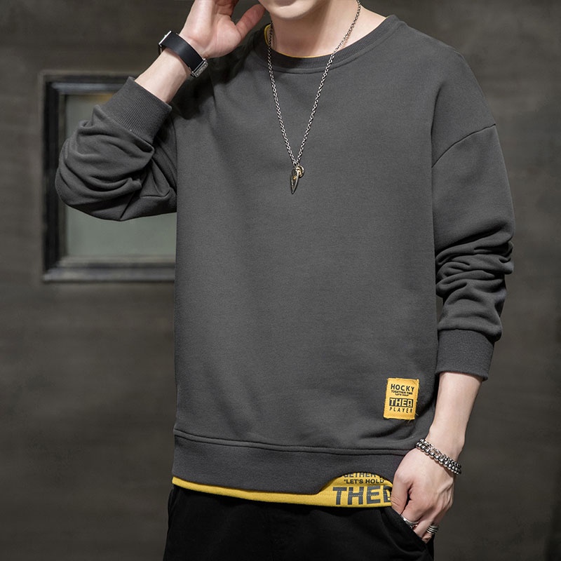 Áo sweatshirt cổ thuyền dáng rộng xu hướng thời trang mùa thu cho nam giới