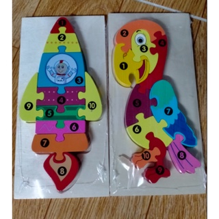 Ghép hình 3D bằng gỗ nổi kèm theo số đếm cho bé