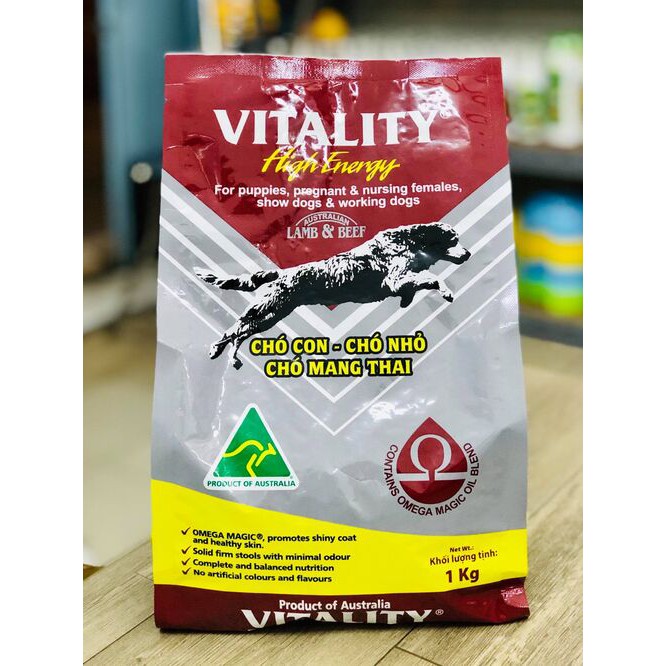 Thức ăn cho chó con - chó mang thai Vitality high Energy(Bao 1kg)