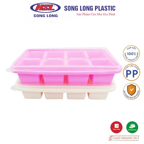 Khay trữ đồ ăn dặm cho bé Song Long Plastic 8 ngăn có nắp đậy - 2736