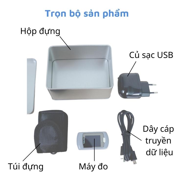 Máy đo nồng độ oxy (SPO2) và nhịp tim Beurer PO80 nhỏ gọn dễ sử dụng. Kết nối với máy tính, kèm sạc pin, không đau