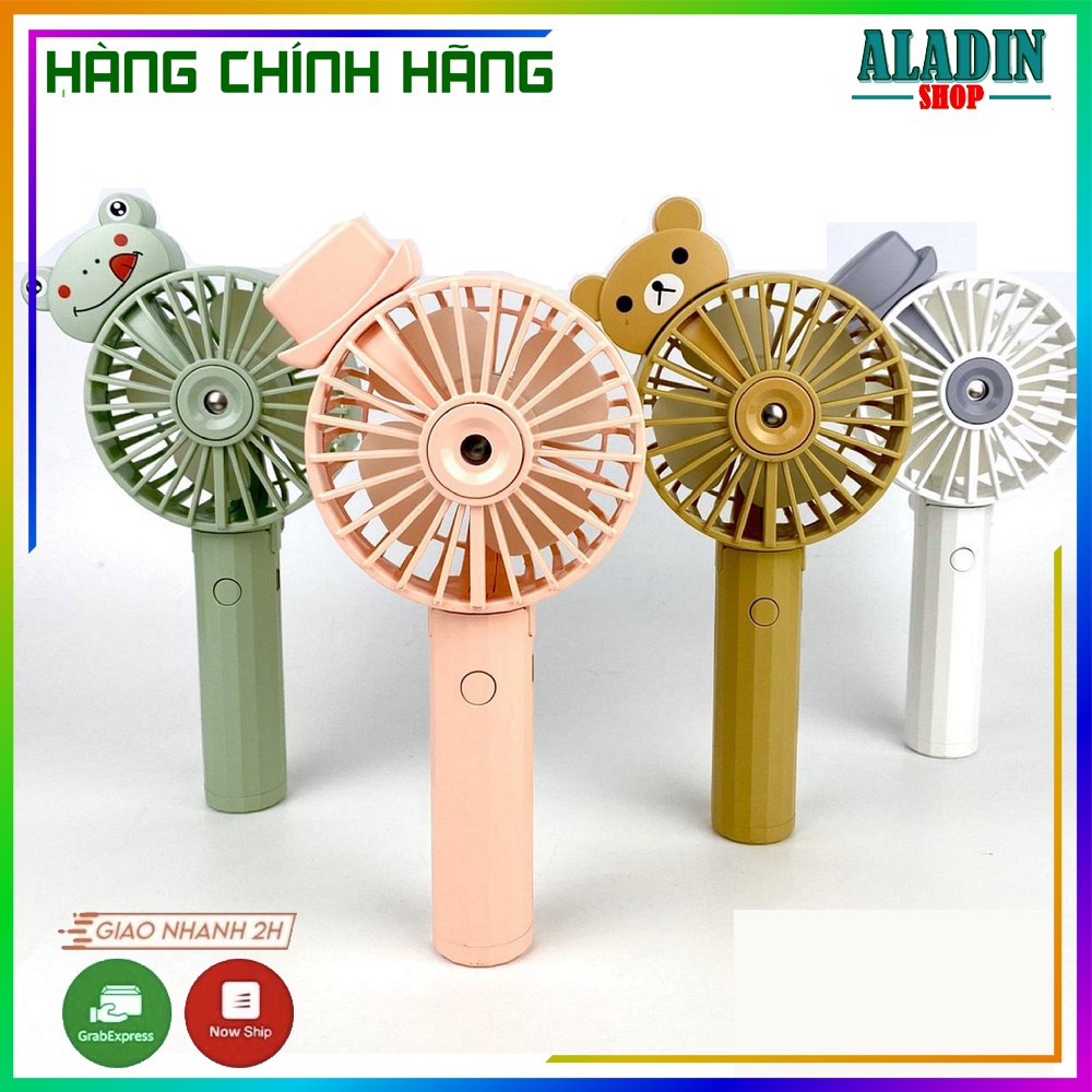 Quạt Cầm Tay Mini Phun Sương Gutek F950 3 Tốc Độ Hình Các Con Vật Nhiều Màu Sạc Pin Tích Điện Có Thể Dùng Tinh Dầu