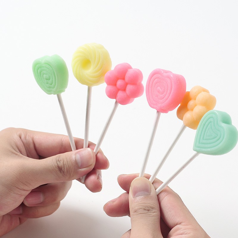 [Ảnh Thât+Video]Khuôn Silicon Đổ Socola/Thạch/Kẹo Lollipop/Kẹochipchip Hình 8 Mặt Mèo Cảm Xúc Kèm 20 Que Kẹo Làm Thử