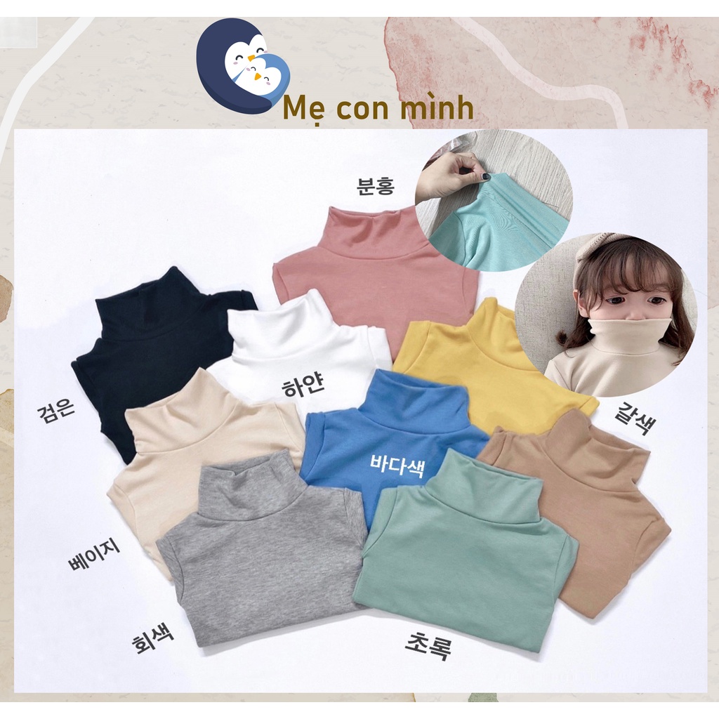 Áo giữ nhiệt thu đông cổ 5 phân cho bé - Áo cổ cao bé trai/bé gái
