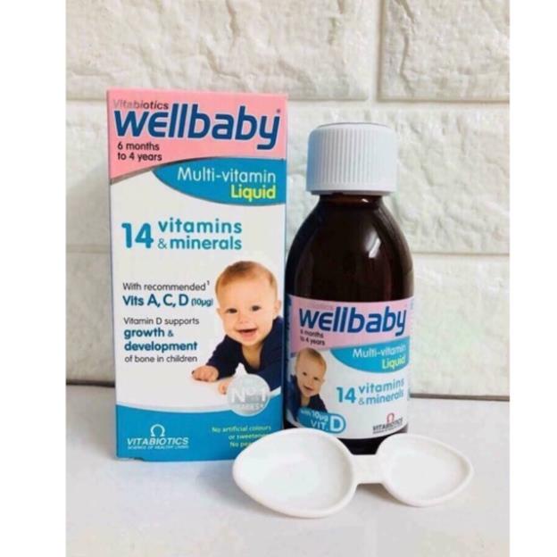 Vitamin tổng hợp Wellbaby cho bé 150ml [ Anh] date xa