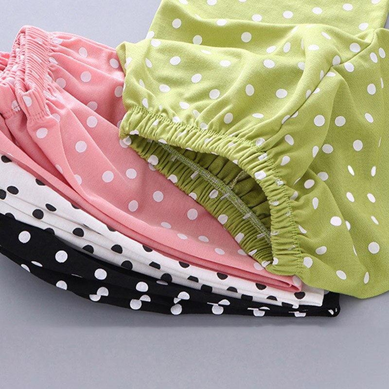 3 to 8 Years Children Girls Pants Loose Trousers Dot Summer Thin Bottom