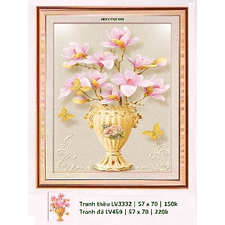 Tranh đính đá bình hoa nghệ thuật LV459 (57 x 70 cm)