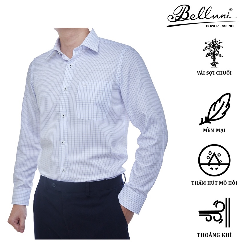 Áo sơ mi nam dài tay BELLUNI vải sợi chuối mềm mại thoáng khí - ABD.BAN.BE.171.W1