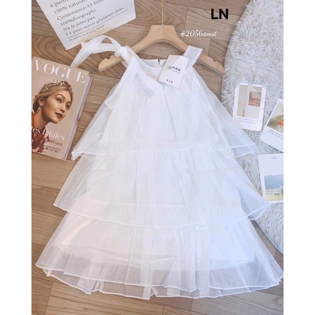 Váy ba tầng nơ cổ LN12