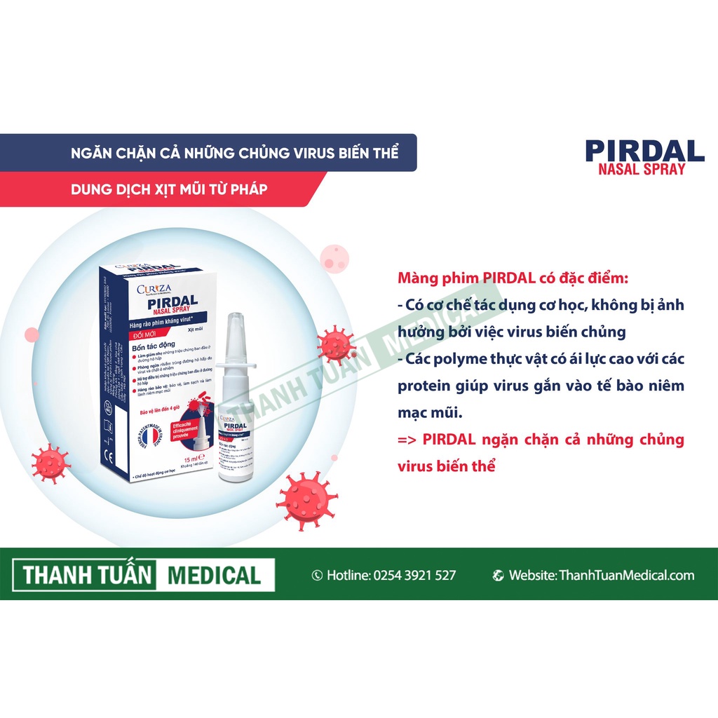 [Hot Quà tặng] Chai xịt mũi kháng PIRDAL Nasal Spray Pháp - Lá chắn bảo vệ toàn diện đường hô hấp