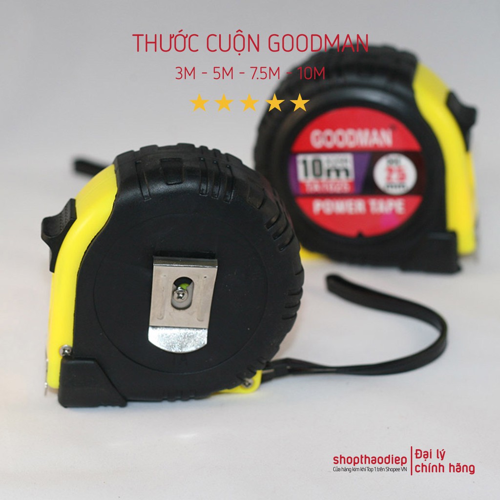 [XẢ KHO] Thước Cuộn 5m - 7.5m - 10m Goodman, Thước Dây Cuộn hiệu Goodman