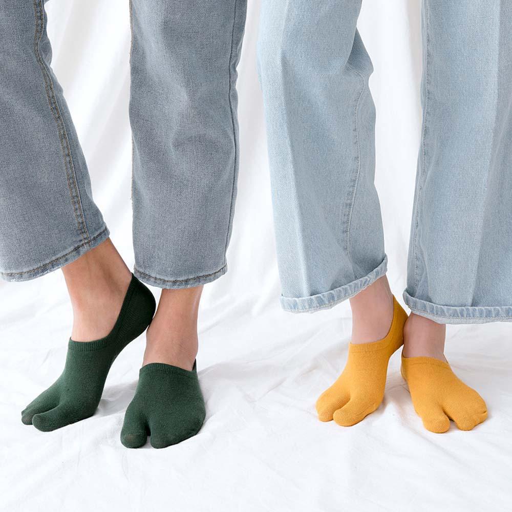 Vớ cotton mềm xỏ ngón hai ngón thoáng khí phong cách Nhật Bản cho nam nữ