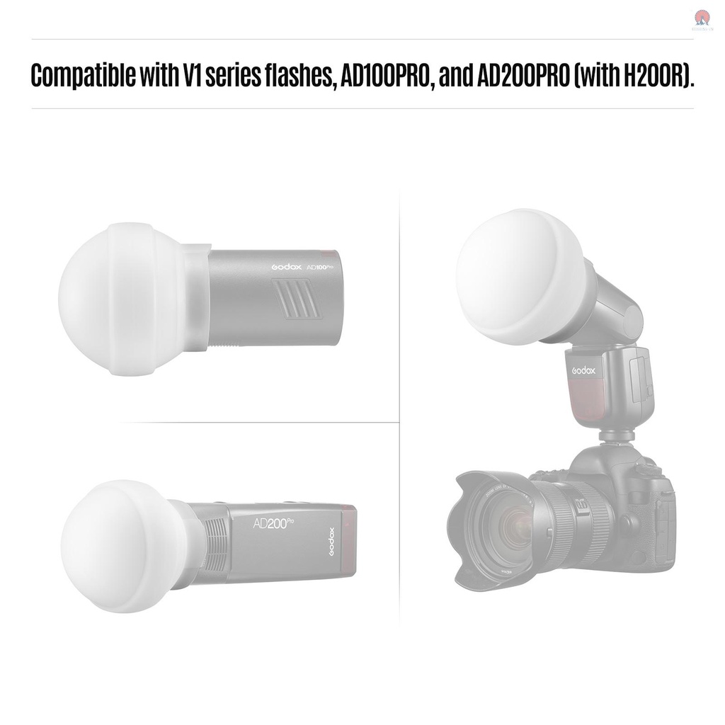 Mái Vòm Khuếch Tán Ánh Sáng Chụp Ảnh Godox AK-R22 Bằng Silicone Có Thể Gấp Gọn Cho V1 Series AD100PRO AD200PRO