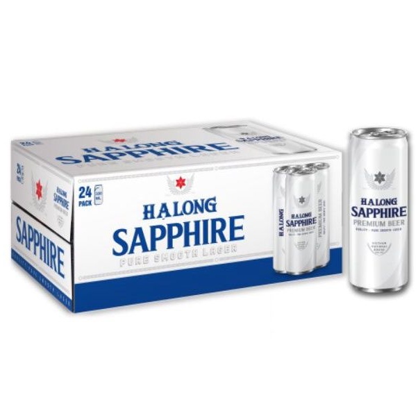 Bia Hạ Long Sapphire Premium thùng 24 lon x 330ml