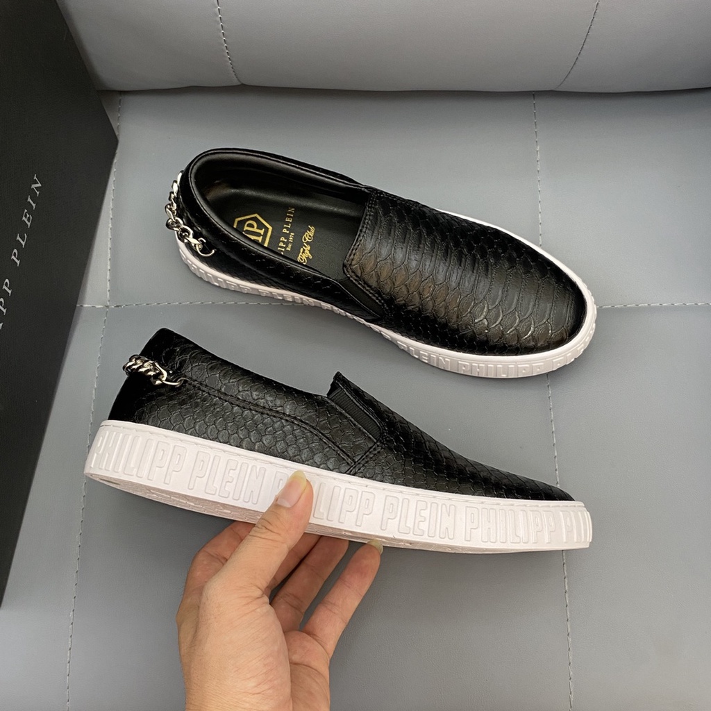 Gày lười nam cao cấp da thật Philipp Plein với mặt gân trên da ca tính và thời trang mang đến sự trẻ trung và sang trọng