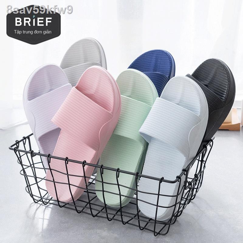 Dép đi trong nhà tắm mùa hè cho nữ, chống trơn trượt nhà, đồ gia dụng cặp đôi, nhựa mềm đế dày mòn và dà