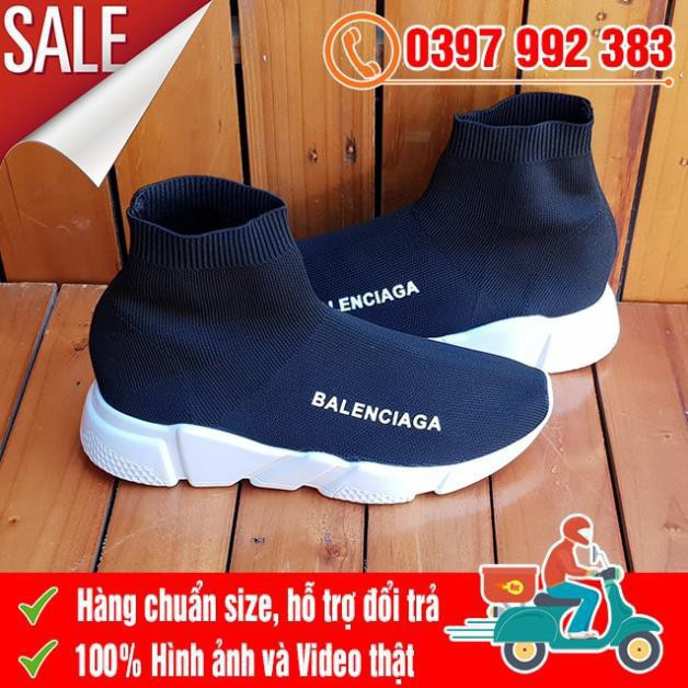 @f 11.11 [TRỢ GIÁ SHIP] Giày Balenciaga Cổ Chun Đen Trắng Cao Cổ Xịn Nhất NEW Uy Tín 2020 Az1 x . .;