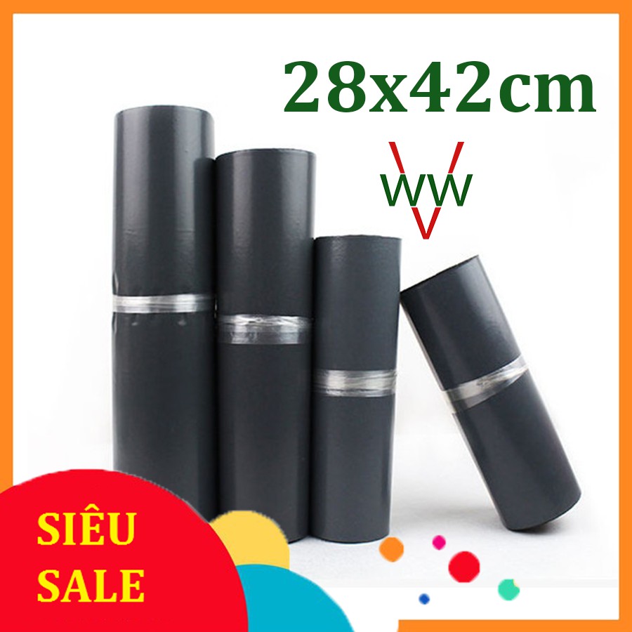 28x42cm Combo 100(1cuộn) túi đóng hàng - Túi đóng hàng niêm phong Màu Đen ✔️✔️✔️