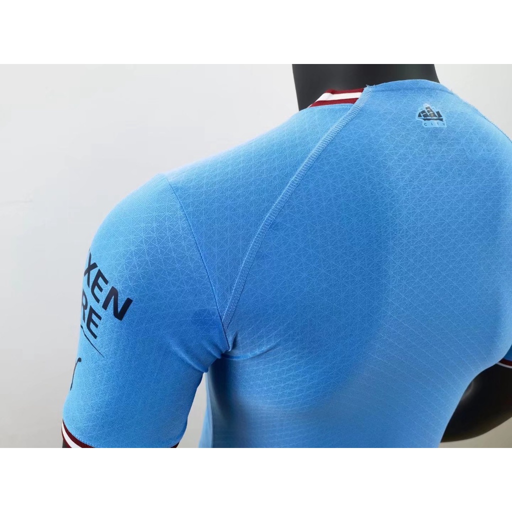 Áo Thun Đá Banh Màu Xanh In Số 2022-23 Manchester City Cho Nam