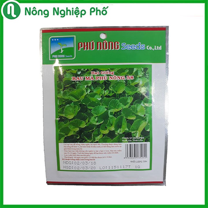 Hạt giống rau má Phú Nông - Gói 1 gram