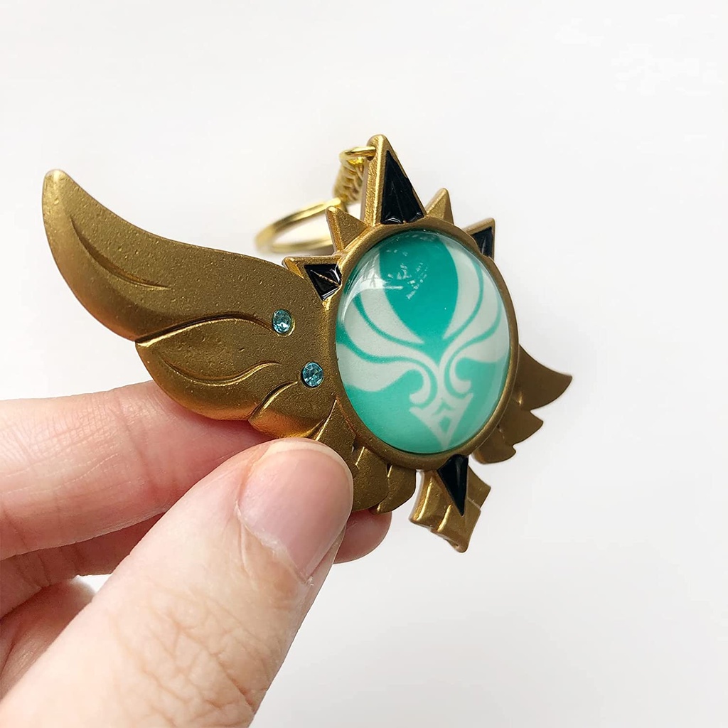 (dạ quang) Móc khóa mô hình Vision VENTI kim loại game GENSHIN IMPACT anime chibi sưu tầm độc đáo 2 size