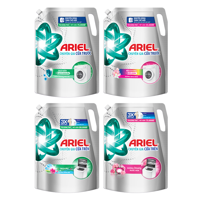 Nước Giặt ARIEL Matic Mới Túi 2.3-2.7 Kg Hương Nắng Sớm/ Sen Nhài/ Nắng Mai/ Downy