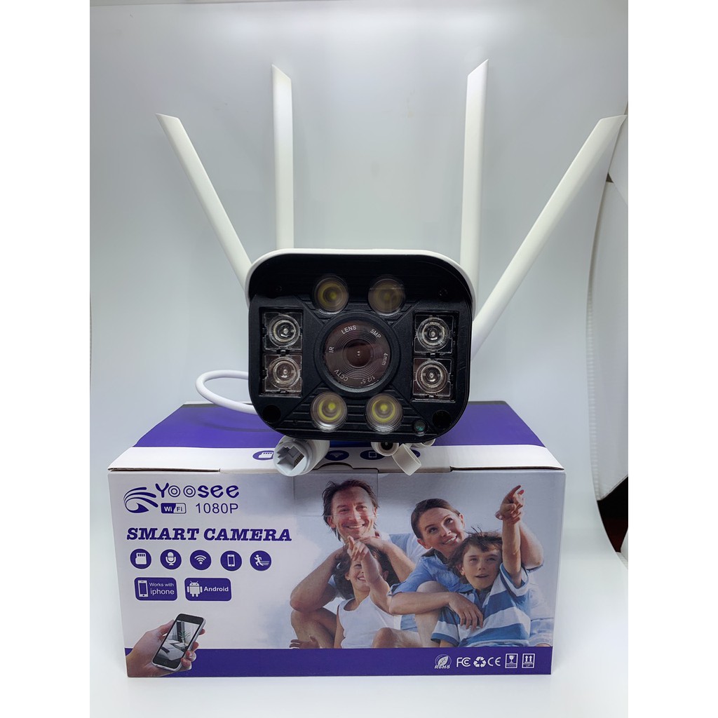 CAMERA WIFI CHUẨN 3.0  ngoài trời - trong nhà camera IP yoosee 4 Râu 3.0 Mpx - hỗ trợ 4 đèn hồng ngoại và 4 đèn LED