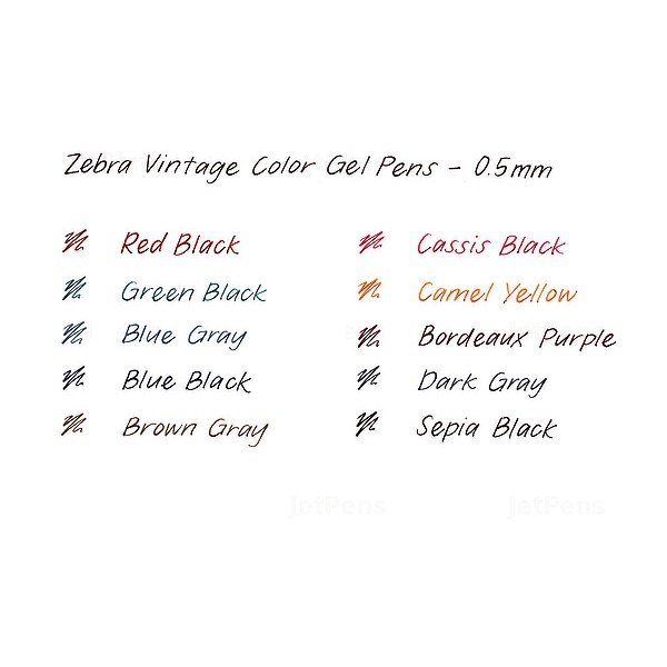 Bút gel Zebra Sarasa clip 0.5 mm Vintage Color (Bán lẻ)