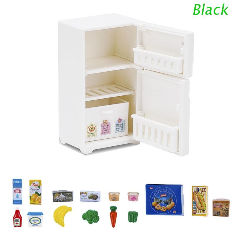 Đen Mô Hình Tủ Lạnh Mini 4Inch Cho Bé